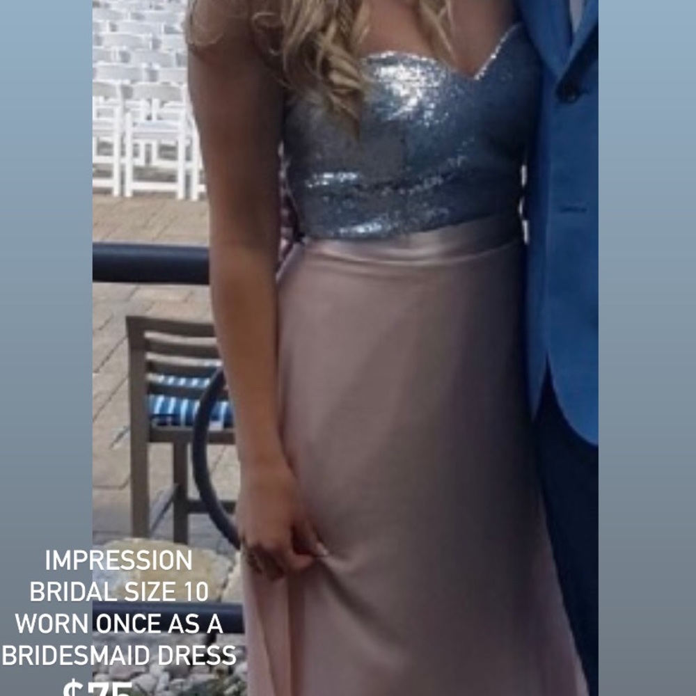 Pink and silver bridesmaid dress